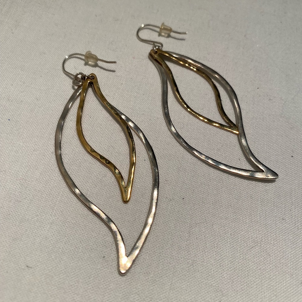 Sterling Silver & Brass Statement Earrings - image 1